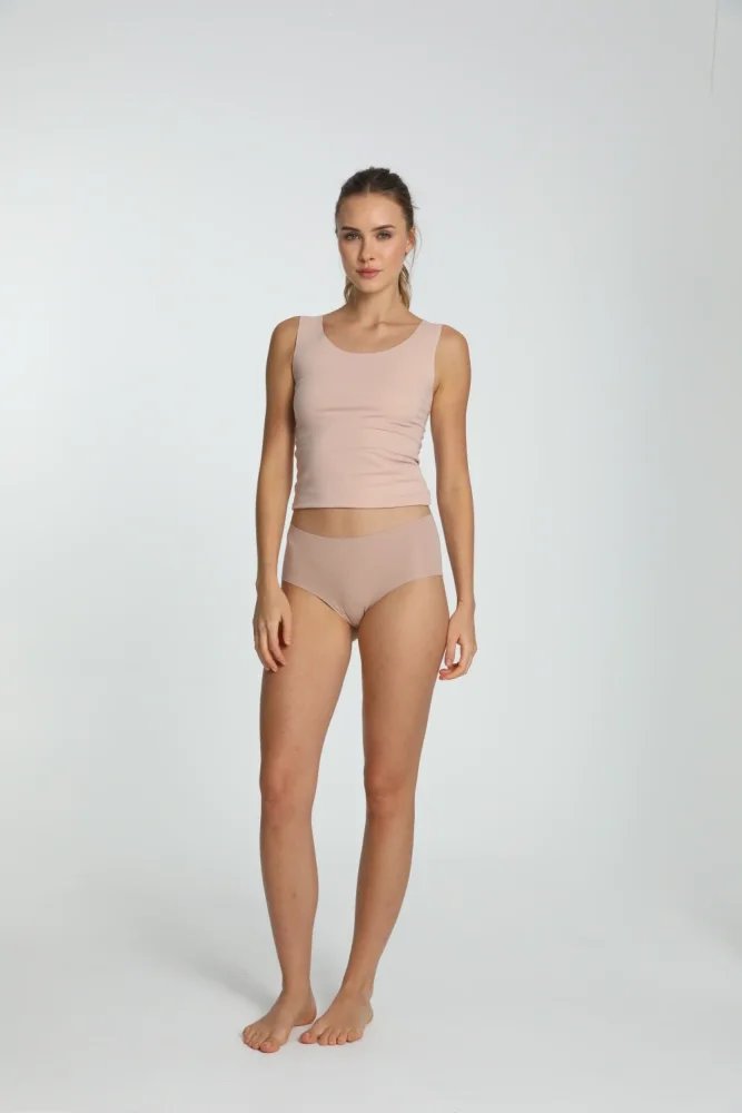 Figi Cotton Mood Maxi z wysokim stanem - beżowe