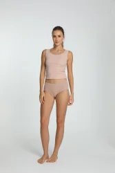 Figi Cotton Mood Maxi z wysokim stanem - beżowe