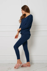 Komplet damski plus size z legginsami OH!ZUZA N&D H28 - granatowy