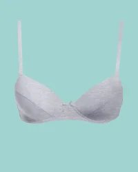 Key My First Bra TBC 024 bawełniany stanik dla nastolatek z odpinanymi ramiączkami - szary melanż