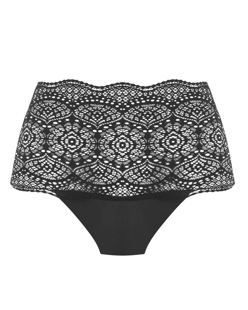 Lace Ease figi z wysokim stanem - czarny ONE SIZE