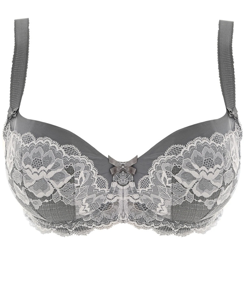 Marianna biustonosz half cup - szary/srebrny
