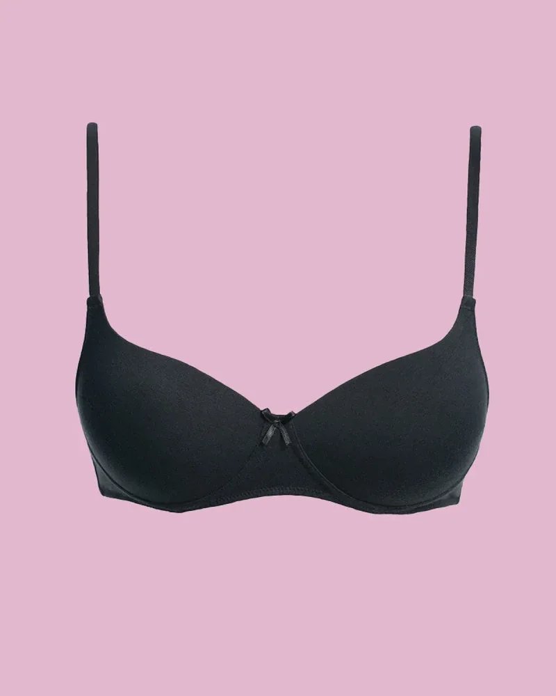 Key My First Bra TBM 120 bawełniany biustonosz dla nastolatek bez fiszbin - czarny