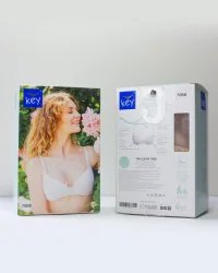 Key My First Bra TBM 120 bawełniany biustonosz dla nastolatek bez fiszbin - beżowy