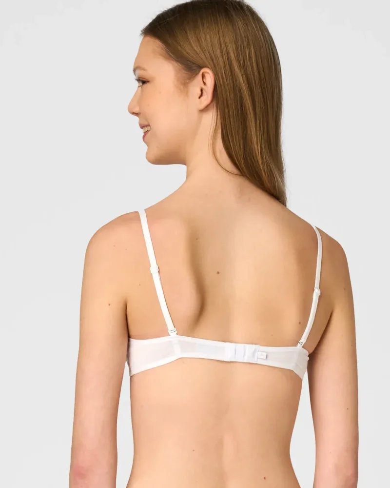 Key My First Bra TBC 122 stanik dla nastolatek z ozdobą i odpinanymi ramiączkami - biały