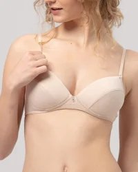 Key My First Bra TBC 024 bawełniany stanik dla nastolatek z odpinanymi ramiączkami - beżowy