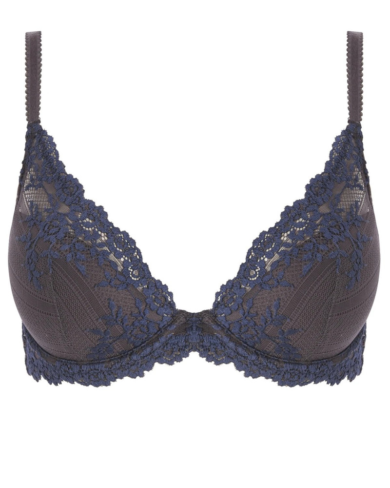 Wacoal Embrace Lace koronkowy biustonosz plunge - morski