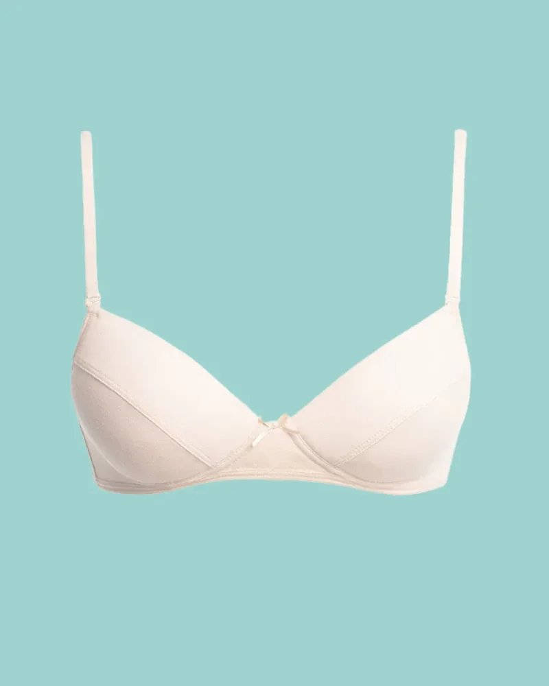 Key My First Bra TBC 024 bawełniany stanik dla nastolatek z odpinanymi ramiączkami - beżowy