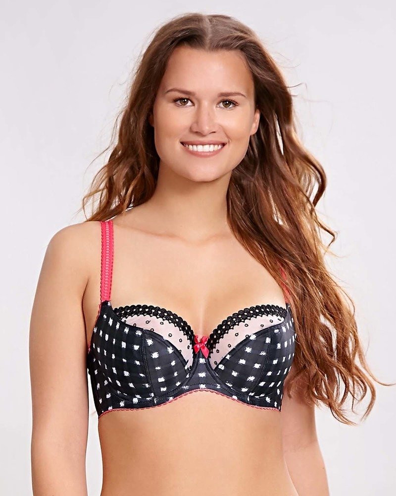 Minnie biustonosz - czarny w kratkę WYPRZEDAŻ