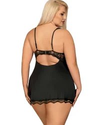 Komplet Luvae babydoll i stringi - czarne - Obsessive