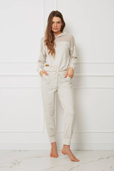 Spodnie - homewear plus size OH!ZUZA N&D H20 - kremowe