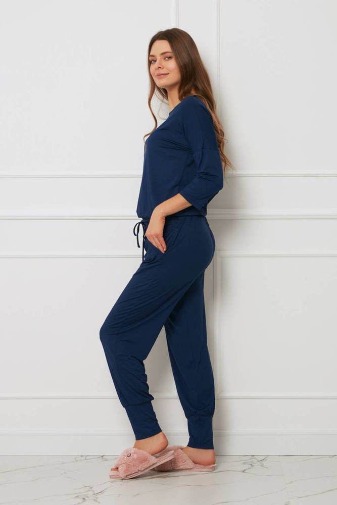 Komplet damski plus size ze spodniami OH!ZUZA N&D H29 - granatowy