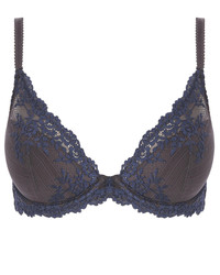 Wacoal Embrace Lace koronkowy biustonosz plunge - morski